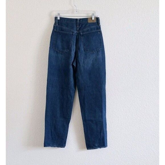 Madewell Baggy Straight Jeans Slouchy In Dark Worn Indigo Wash Size 26 - Picture 9 of 13